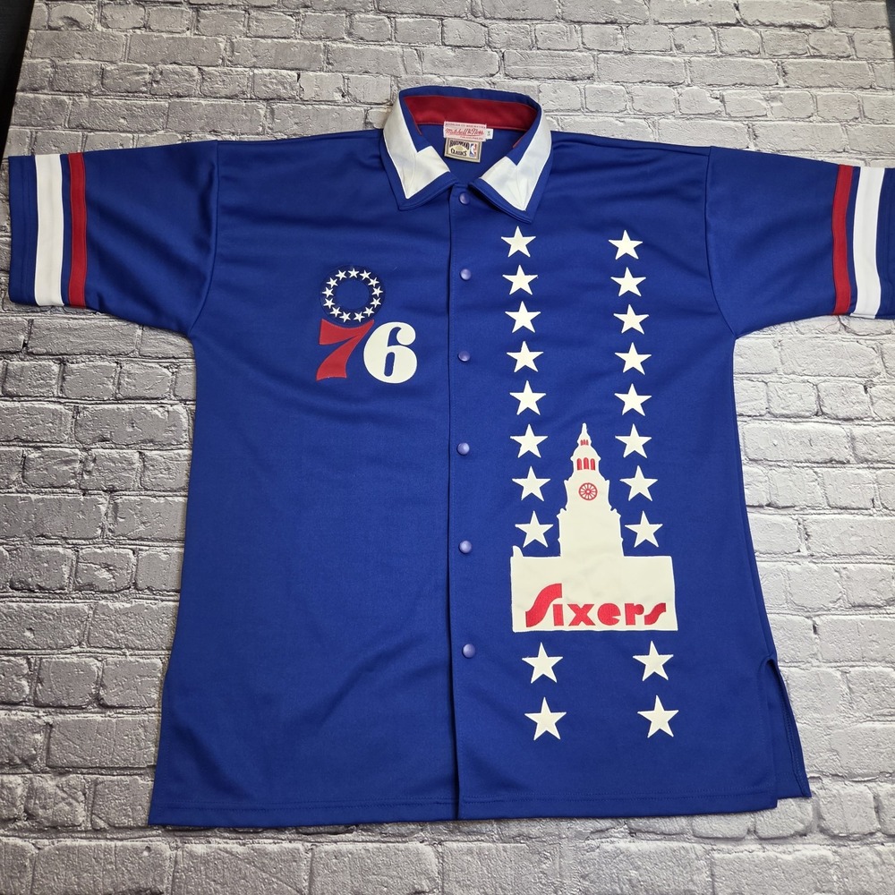 Philadelphia 76ers Mitchell & Ness Authentic Warmup Shooting Shirt Size 54